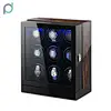 Fingerprint Unlock LCD Touch Screen Luxury Wooden Mechanical Watches Box 9 Slot Automatic Watch Winder